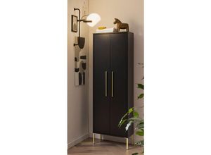 4066075063698 - Lomadox - Badschrank SARAY-80 in schwarz b h t 46 155 30 cm - schwarz