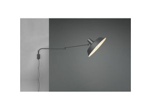 4017807462982 - Leuchten - Schwenkbare Wandlampe bolder mit Metallschirm Schwarz Schnurschalter & Stecker