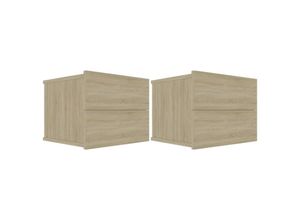 8719883816555 - Bonnevie - 2er-Set NachttischeBeistelltische Sonoma-Eiche 40x30x30 cm Holzwerkstoff vidaXL