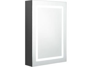 8720286332535 - Bonnevie - LED-SpiegelschrankBad Spiegelschrank fürs Bad Grau 50x13x70 cm vidaXL