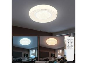4059157348233 - Etc-shop - Deckenleuchte dimmbar mit Fernbedienung led Deckenlampe Wohnzimmer Kristalle Farbtemperatur verstellbar mit Nachtlicht 1x 18W 1300lm