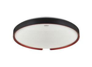 4255596687630 - Licht-erlebnisse - led Deckenleuchte Metall IP44 4200 k neutralweiß 1690 lm ø 395 cm Schwarz Rot rund Deckenlampe