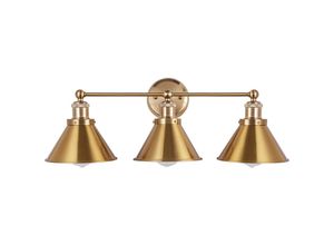 5056667054493 - Privatefloor - Design 3-Licht Wandleuchte Gold - Metall - Gold