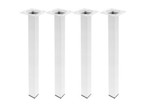 8434852086608 - Quadrat Tischbeine für Schreibtische Schränke Möbel aus weiss Stahl 40cm 4-Pack - Primematik