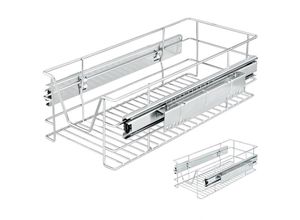 4250525361025 - Küchenschublade 30 40 50 60cm Vollauszug 25kg Belastbar Montagematerial Verchromt Küche Kleiderschrank Teleskopschublade verschiedene Sets 30cm2er