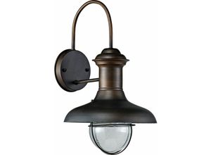 8421776011571 - Faro 71140 Wandleuchte estoril 260 E27 15W IP33 Stahl Rostbraun Ø26cm H47cm dimmbar