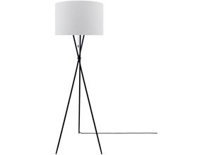 4066153014024 - Stehlampe Modern Wohnzimmer Dreibein Standleuchte 157cm Zugschalter Mit Schnur Weiß (Ø455 cm) Dreibeinig Schwarz - Paco Home