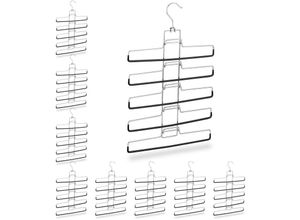 4052025324926 - Relaxdays - 9 x Mehrfachhosenbügel im Set für 45 Hosen platzsparend rutschfest entnehmbare Bügel hbt 52x335x2 cm silber 4052025324926 - Relaxdays - 9 x Mehrfachhosenbügel im Set für 45 Hosen platzsparend rutschfest entnehmbare Bügel hbt 52x335x2 cm silber