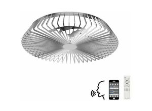 8435153271229 - Inspired Lighting - Mantra Himalaya Dimmbare LED-Deckenleuchte & 35-W-DC-Lüfter Fernbedienung app & Alexa Google-Sprachsteuerung Silber