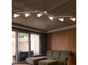 9007371501373 - - Decken Lampe Schlaf Gäste Zimmer Glas Spot Licht-Schiene Holz Leuchte verstellbar