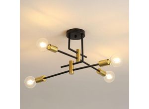 0725889892118 - Goeco - Vintage Deckenlampe Kronleuchter Industrial Plafones E27 Durchmesser 70cm für Schlafzimmer Küche Flur 4 Lichter (Glühbirne nicht enthalten)