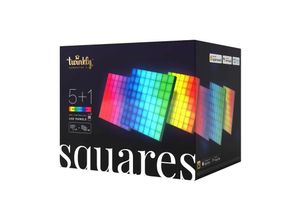 8056326679071 - Squares Starter Kit – App-gesteuerte LED-Panels mit 64 rgb (16 Millionen Farben) Pixeln Schwarz 1 Hauptkachel + 5 Erweiterungskacheln Indoor Smart