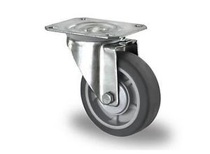 4260390224998 - CASCOO Lenkrolle P2G2 mit Rad-ø 100 mm x B 32 mm Polypropylen-Felge Elastomer-Lauffläche grau Kugellager bis 130 kg