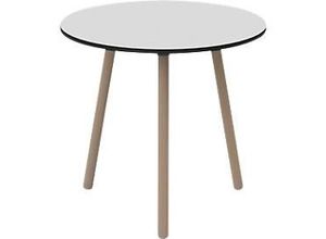 3660141226676 - Bistrotisch Palomba rund 3-Fuß Gestell aus Massivholz Ø 800 x H 750 mm weiß Buche