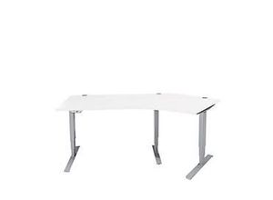 4251898809268 - Genius Winkelschreibtisch AERO FLEX elektrisch höhenverstellbar 135° Winkel rechts B 2165 mm weiß weißalu + Memorypanel