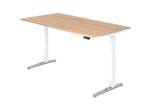 4032062171264 - Schreibtisch TOPAS LINE elektrisch höhenverstellbar C-Fuß B 2000 x T 1000 x H 650-1300 mm Eiche weißaluminium + Memoryschalter Kabelkanal 4032062171264 - Schreibtisch TOPAS LINE elektrisch höhenverstellbar C-Fuß B 2000 x T 1000 x H 650-1300 mm Eiche weißaluminium + Memoryschalter Kabelkanal