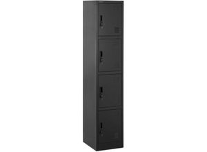 4062859141316 - Spindschrank Schließfachschrank Metallschrank abschließbar 4 Spinde 80 kg - Anthrazit Schwarz