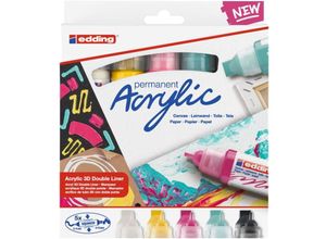 4057305030993 - Acryl 3D Double Liner Permanent-Marker Schwarz - Magenta - Minze - Weiß - Gelb 5 Stück(e) (4-5400-5)