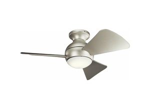 4251756396800 - Licht-erlebnisse - Ventilator mit Beleuchtung Fernbedienung led Ø86 cm Sommer Winter Betrieb dimmbar in Silber - Silber