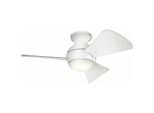 4251756396817 - Licht-erlebnisse - Ventilator mit Beleuchtung Fernbedienung led dimmbar Ø86 cm Sommer Winter Betrieb Weiß matt - Weiß matt