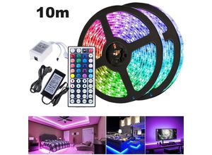 0726504025669 - Swanew - 10M led Streifen set  rgb led Stripe 5050 smd led Strip 30 LEDs led Band Nicht wasserdicht(IP20) mit 44 Tasten Fernbedienung - rgb