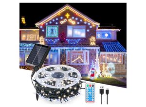 9311835655992 - 80M 800 led Solar Lichterkette IP44 8 Modi Innen Außen WeihnachtenParty Garten Hochzeit Wasserdicht Beleuchtung Deko Kaltweiß - Jopassy