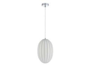 5213007835666 - Larissa Lighting - Glyka Globe Deckenpendelleuchte 1x E14 Glas Weiß