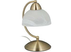 4052025913960 - Relaxdays - Tischlampe Touch Retro Design E14-Fassung dimmbare Nachttischlampe Glas & Eisen hbt 25 x 15 x 19 cm gold