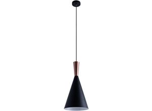 4066153013966 - Pacohome - Paco Home Pendelleuchte Hängelampe Esszimmer Esstischlampe 15m Textilkabel KürzbarØ185cm Schwarz-Kupfer 1-flammig