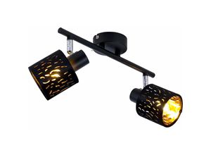 4059157077973 - Etc-shop - Decken Strahler Wohn Ess Zimmer Beleuchtung Samt Lampe schwarz gold im Set inkl led Leuchtmittel