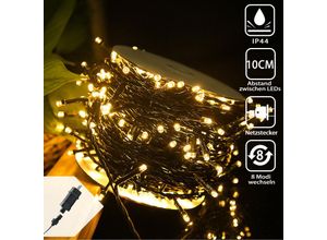 0768998205486 - Uisebrt - 100m 1000 led Lichterkette Außen Innen Dekoration für Weihnachten Ostern Halloween Hochzeit Party mit 8 Leuchtmodi Wasserdicht IP44