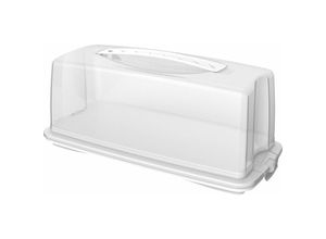 7610859094308 - Rotho FRESH Kuchenbehälter 165 cm Höhe Kuchenbox ideal zum sicheren Transport geeignet Farbe transparent   weiß