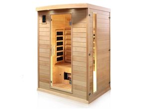 4251575100091 - Dewello - Infrarotkabine Infrarotsauna pierson inkl Vollspektrumstrahler für 1-2 Personen - LED-Farblicht - Wärmekabine mit Radio Bluetooth 135 cm