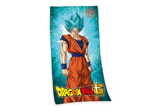 4006891933911 - Dragonball Z - Dragonball Super Badetuch Son-Goku bunt bedruckt 100 % Baumwolle Velourqualität ca 75 x 150 cm