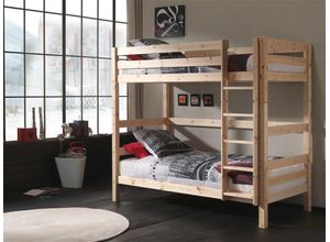 5420070207454 - Les Tendances - Etagenbett Kinderzimmer PINOO-12 in Kiefer massiv natur lackiert incl Leiter b h t ca 210 182 105 cm