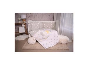 3800166100784 - Babybettwäsche Set Smile 6-teilig Decke 140x95 Kissen 43x35 Bett 120x60 grau