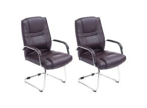 4251756469092 - 2er Set XXL-Freischwinger Attila Mit Metallgestell Und Armlehne I Bürostühle Mit Kunstlederbezug Und Polsterung