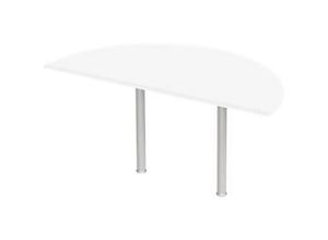 4250510936504 - Ansatztisch Halbkreis Ø 1600 mm weiß weißalu