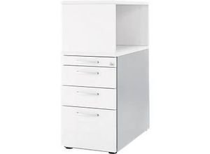 4250510836965 - Genius Standcontainer mit Aufsatzregal abschließbar runder Griff weiß 4250510836965 - Genius Standcontainer mit Aufsatzregal abschließbar runder Griff weiß