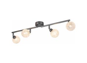 4260436773664 - Etc-shop - Deckenlampe Deckenleuchte Spotleiste Leuchte Esszimmerlampe Wohnzimmer 4 flammig Spots beweglich Glas Chrom Metall 4x led 76W 150Lm