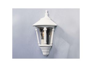 4262442798631 - Meinewunschleuchte - Außenwandleuchte led Laterne Halbschale Aluminium Weiß Höhe 44cm