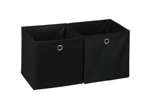 4052025935269 - Aufbewahrungsbox 2er Set quadratisch Aufbewahrung für Regal Stoffbox in Würfelform 30x30x30 cm schwarz - Relaxdays