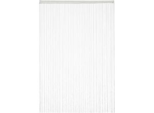 4052025941680 - Fadenvorhang weiß kürzbar mit Tunneldurchzug für Türen & Fenster waschbar Fadengardine 145x245 cm white - Relaxdays