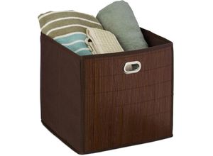 4052025901059 - Aufbewahrungskorb Bambus Badkörbchen quadratisch Stoff Regalkorb hoch hbt 31 x 31 x 31 cm faltbar braun - Relaxdays 4052025901059 - Aufbewahrungskorb Bambus Badkörbchen quadratisch Stoff Regalkorb hoch hbt 31 x 31 x 31 cm faltbar braun - Relaxdays