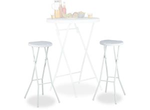 4052025970376 - Barhocker klappbar bastian 2er Set weiss Wetterfest Höhe 80 cm Barstuhl Doppelpack Kunststoff Tresen weiß - Relaxdays