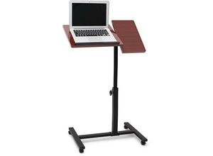 4052025047542 - Laptoptisch höhenverstellbar Laptopständer Holz mit Rollen drehbar HxBxT 95 x 60 x 405 cm rot-braun - Relaxdays