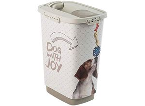 7610859183194 - Cody - Behälter de Tiernahrung de 25 Liter mitDeckel und Ausguss Kunststoff (pp) BPA-frei Anthrazitgrau Weiß 25 l (330 x 250 x 463 cm) - Rotho