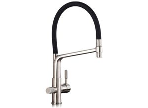 3321326755144 - Rosmmel - 3 wege wasserhahn für osmoseanlage abnehmbar um 360 ° drehbar modern von die Hermes-Reihe gebürstetes Nickel