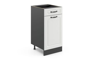 4066731385904 - Küchenunterschrank R-Line Weiß Landhaus 40 cm  ap Marmor Vicco