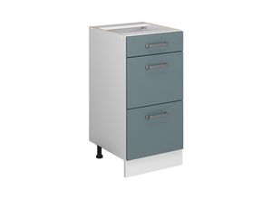 4066731396047 - Küchenunterschrank R-Line Blau-Grau 40 cm mit Schubladen ap Eiche Vicco 4066731396047 - Küchenunterschrank R-Line Blau-Grau 40 cm mit Schubladen ap Eiche Vicco